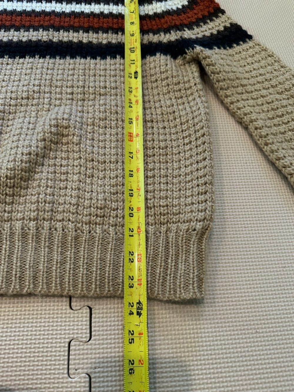 VTG Youngbloods Striped Knit Sweater Brown Rust Tan S Small Western Retro - Picture 9 of 9